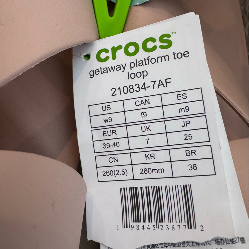 CROCS Women's Getaway Platform Toe Loop Slide Sandals Size 9 Nude/beige pinkish - Picture 9 of 10
